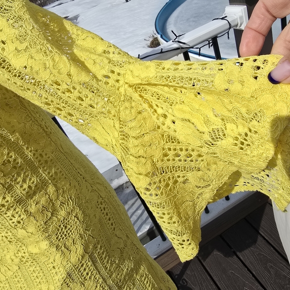 Sangria Yellow Lace Dress, size 10 EUC - Picture 7 of 14